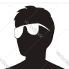 silouette of man with glasses
